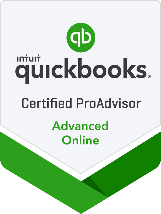 The green Certified QuickBooks ProAdvisor QuickBooks Online (QBO) logo means a Certified QuickBooks ProAdvisor has passed extensive and current training and a 48 question test for using Intuit's Simple Start, Essentials, Plus, and Advanced products for companies who need to have one, up to three or five, and up to 25 concurrent users. QuickBooks Online offers the ability to access your data anywhere and anytime regardless of operating system. The green Certified QuickBooks ProAdvisor QuickBooks Online Advanced (QBO) logo means a Certified QuickBooks ProAdvisor has passed current training and a 48 question test for using Intuit's Simple Start, Essentials, Plus, and Online Advanced products for companies who need to have one, up to three, and up to five concurrent users. QuickBooks Online offers the ability to access your data anywhere and anytime regardless of operating system so you can use it with a PC or Mac.